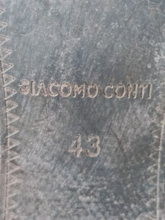 Buty Męskie GIACOMO CONTI  - Skóra Naturalna - Bordowe, rozmiar 43