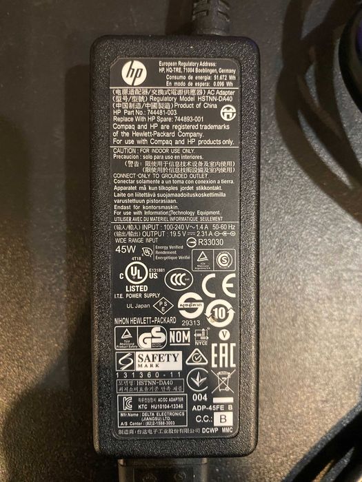 Zasilacz HP 19,5V 2,31A 45W F23%