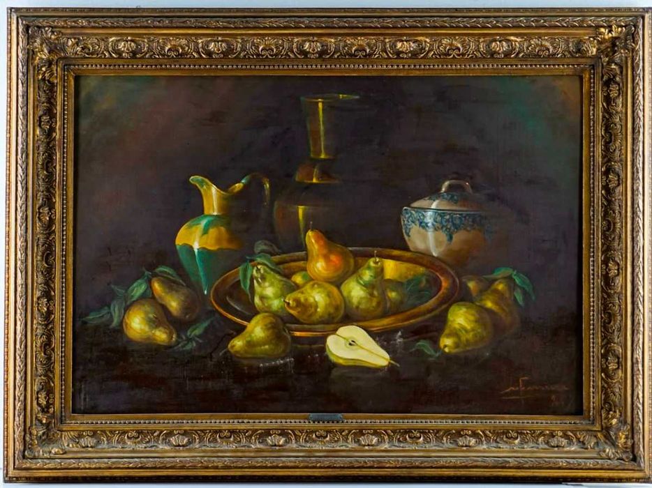Quadro antigo com gatos