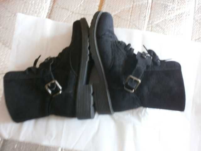 czarna botki zamszowe