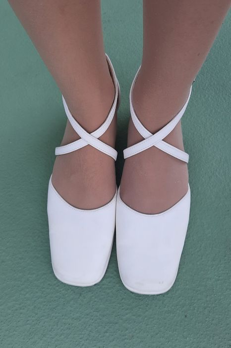 Czułenka, balerinki, buty ślubne, białe