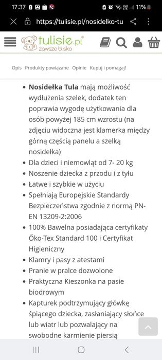 Nosidełko ergonomiczne Tula