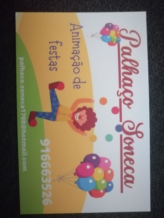 Festas de animação infantil com o Palhaço Soneca