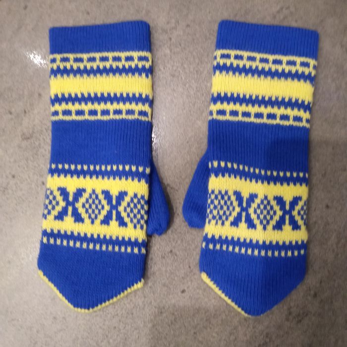 Rękawiczki zimowe, dziecięce, wełniane, PRL, vintage