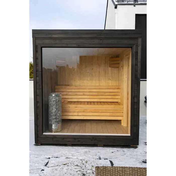 Sauna ogrodowa zewnętrzna fińska OCIEPLONA+PIEC+WITRYNA 2,3x2m OLAYA 3