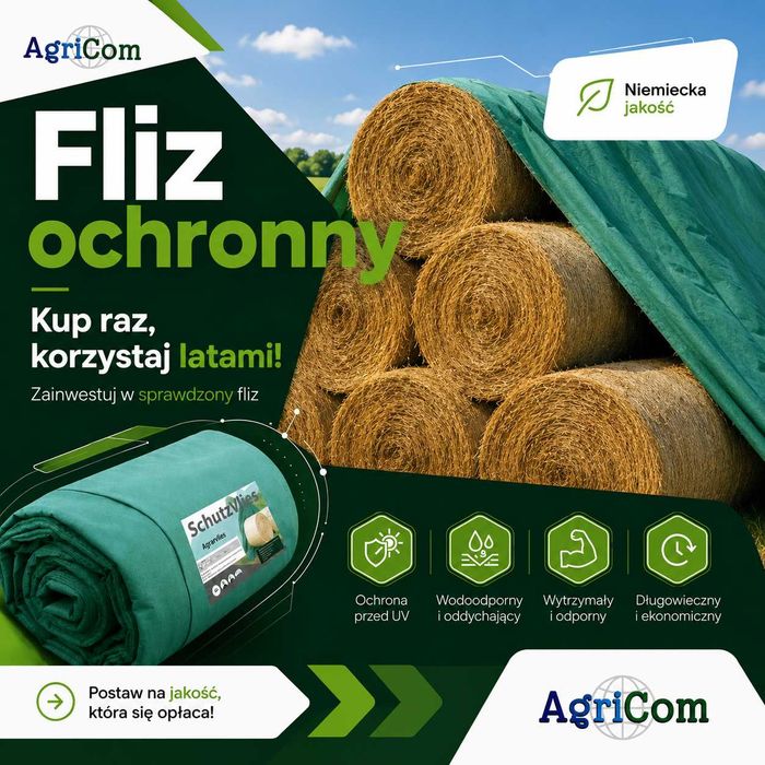Fliz, agrowłóknina, włóknina sposób na przechowywanie bel siana, słomy