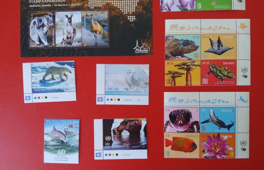 23126#Lote de 16 selos+1 booco de 3 selos NOVOS estrangeiros Fauna etc