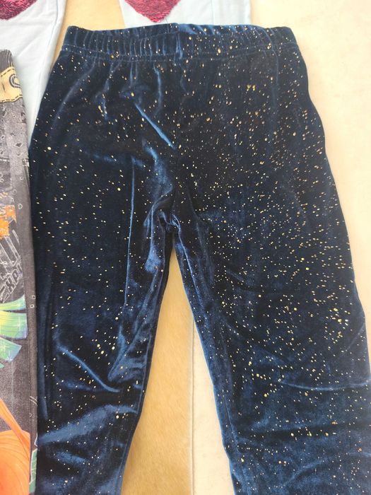 Legginsy spodnie jeansy cekiny brokat