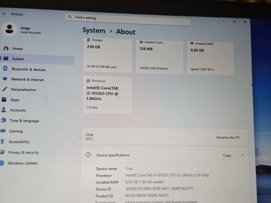 Vendo Lenovo V15-iil . I5 8gb 256 SSD 82c500