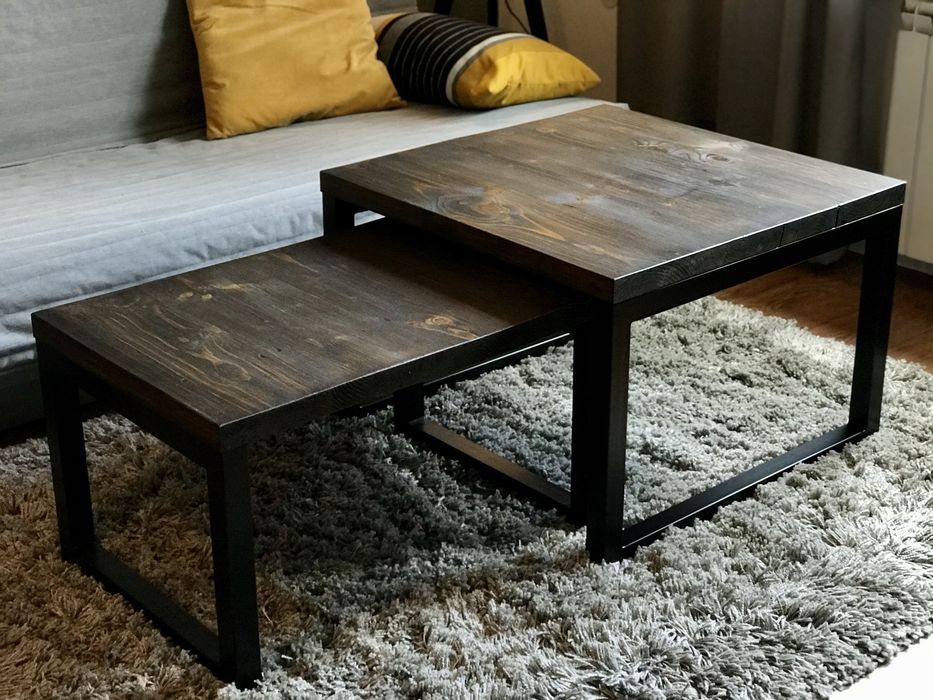 Zestaw stolików kawowych – wykonane na zamówienie | styl loftowy