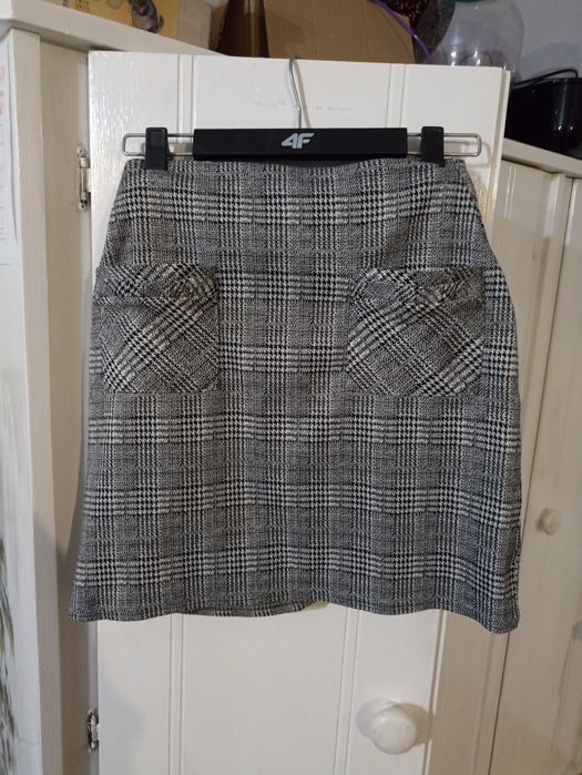 Spódnica w kratkę z kieszonkami Pepco zwężana