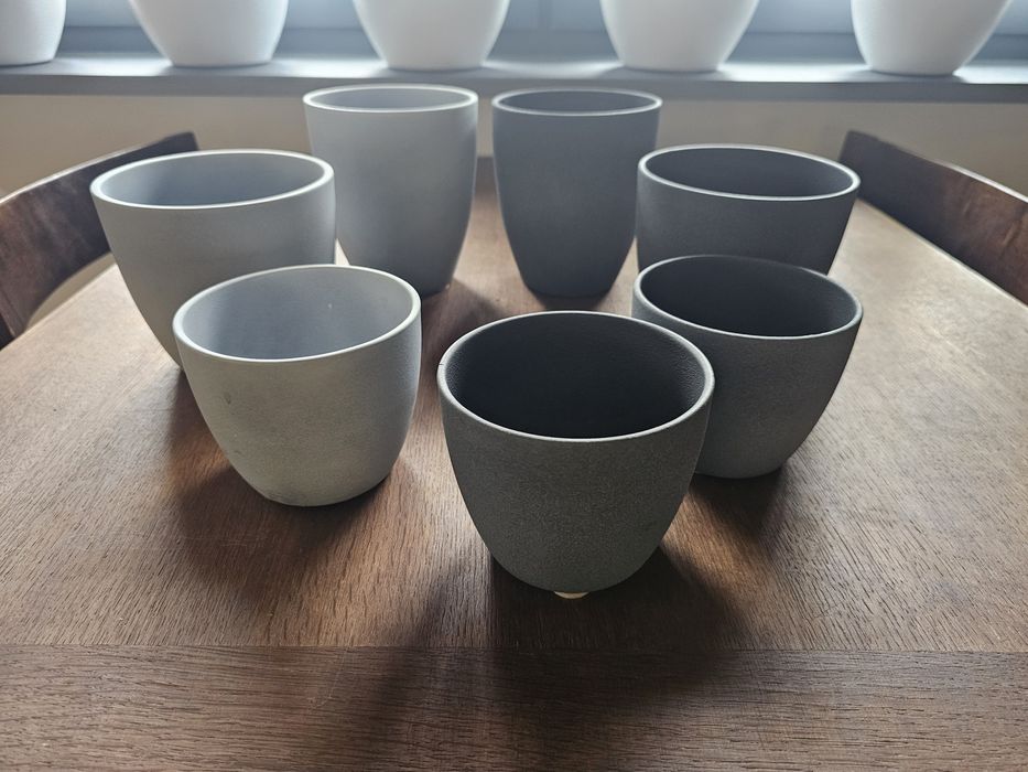 Osłonki ceramiczne 7szt szare antracyt grafit