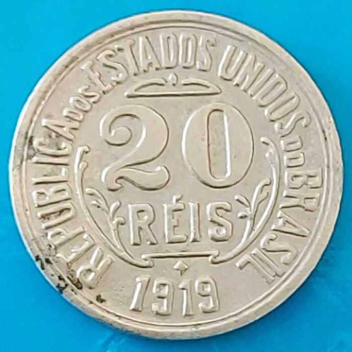 20 REIS de 1919, Republica dos Estados Unidos do Brasil RARA
