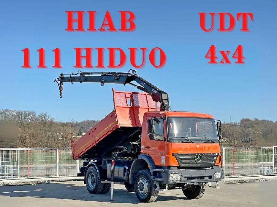 Mercedes-Benz AXOR 1829 * WYWROTKA 3,80 m * HIAB 111 HIDUO + PILOT * 4x4