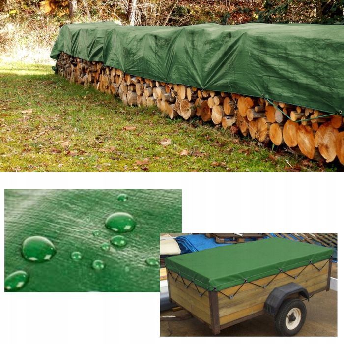 Plandeka zielona 3x5m mata super mocna mega gruba