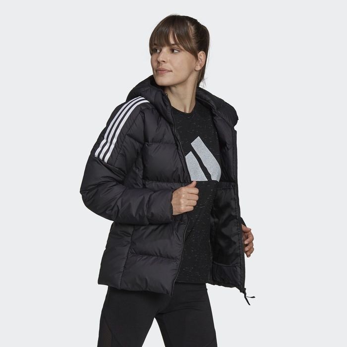 Пуховик Adidas ESSENTIALS MIDWEIGHT натуральний пух тепла плотна чорна