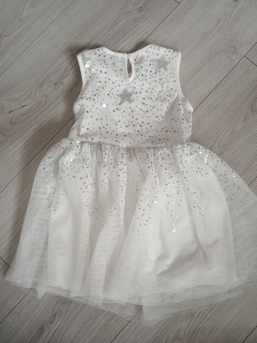 Sukienka tiulowa dziewczęca, rozmiar 116 cm z cekinami