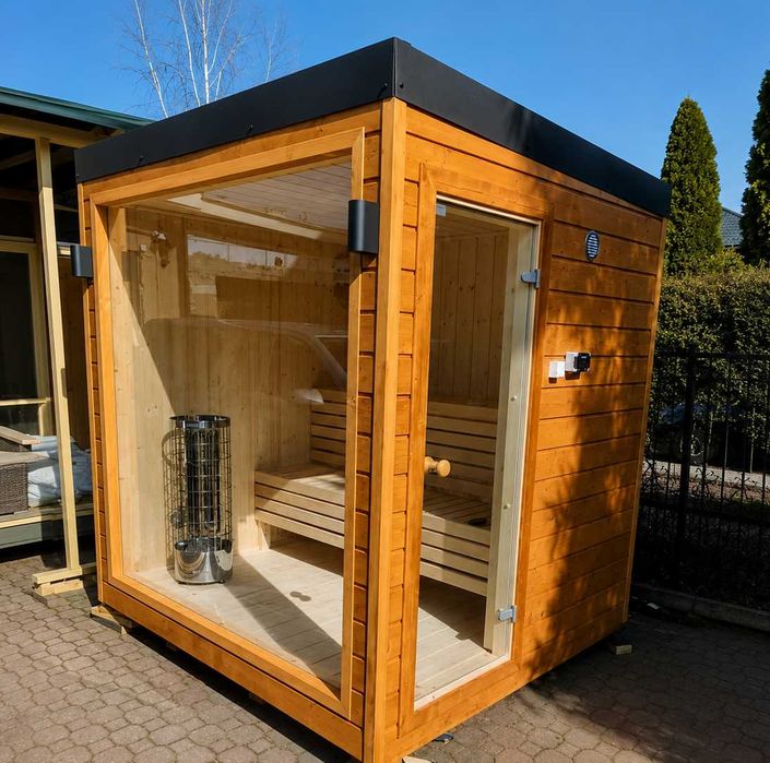 Sauna Ogrodowa Olaya 3 2,3x2,0 Ocieplona + Piec + Witryna