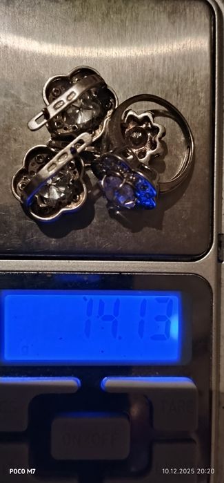 Кольцо и серьги  и подвеска925 пробы с церкониями заводское