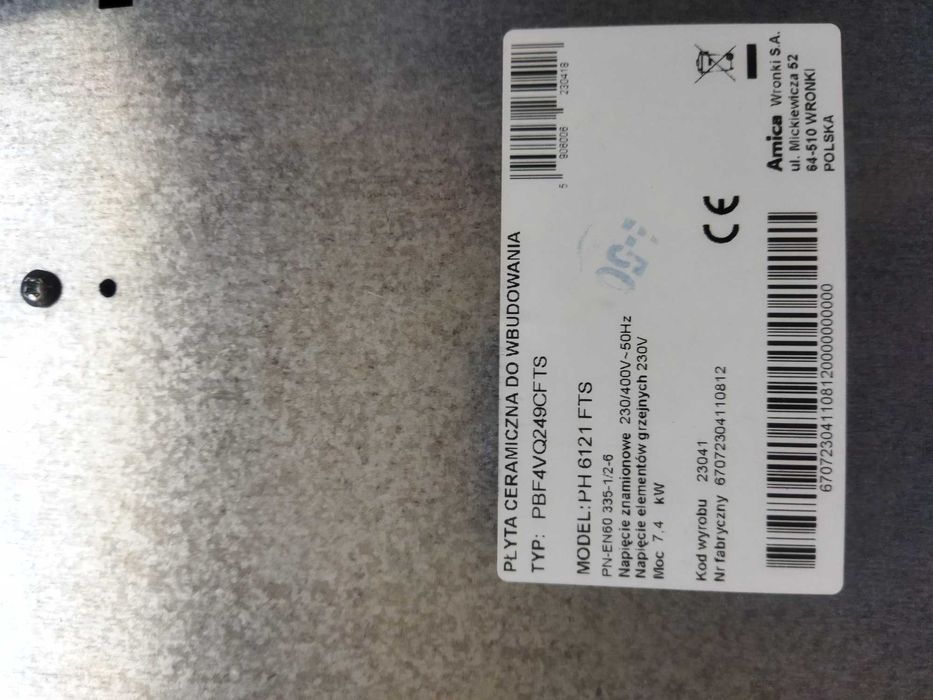 Sprzedam płytę indukcyjna firmy Amica sprawna