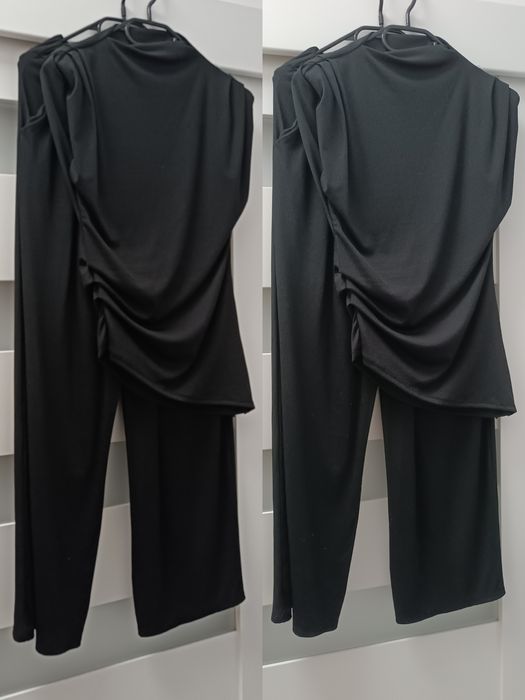 Zestaw uni na S M L / XL komplet elegancki czarny garnitur owy, dres