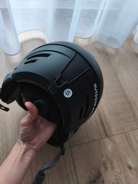 kask narciarski S czarny mat gogle helmet 48-54cm 650g