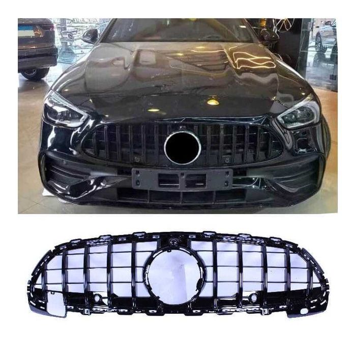 Grelha frontal com suporte de símbolo para Mercedes Classe C W206 +2021 GT-R / Panamericana LOOK disponivel em preto piano brilhante e em cromado