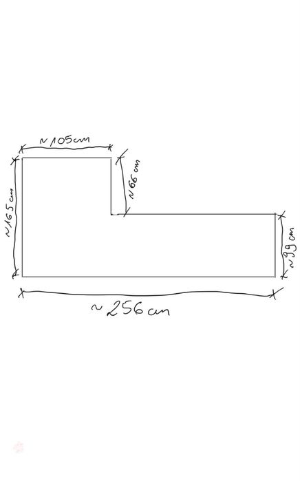 Narożnik ze skóry 165x256 cm