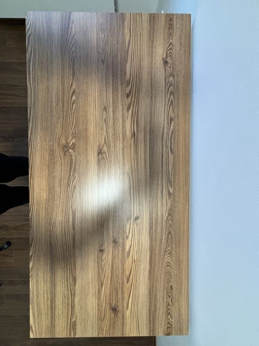 BRW biurko Heda 120 cm z 2 szufladami modrzew sibiu złoty