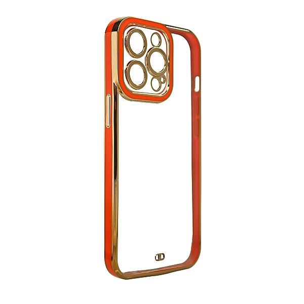 Fashion Case etui do iPhone 13 Pro Max żelowy pokrowiec ze złotą ramką