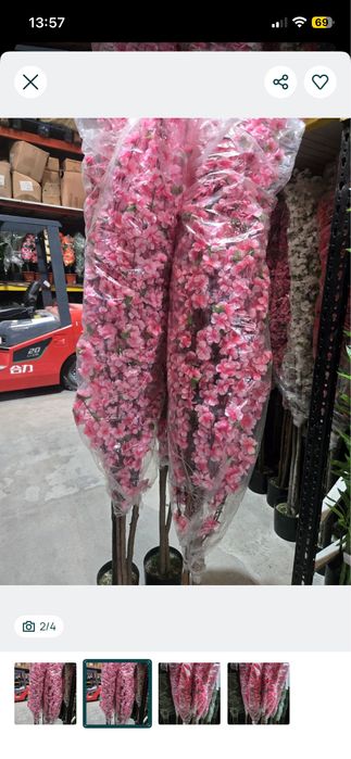 Flores de cerejeiras rosa artificiais para emtregas