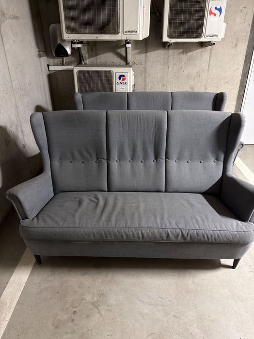 IKEA STRANDMON Sofa 3-osobowa Nordvalla ciemnoszarA  2 SZT