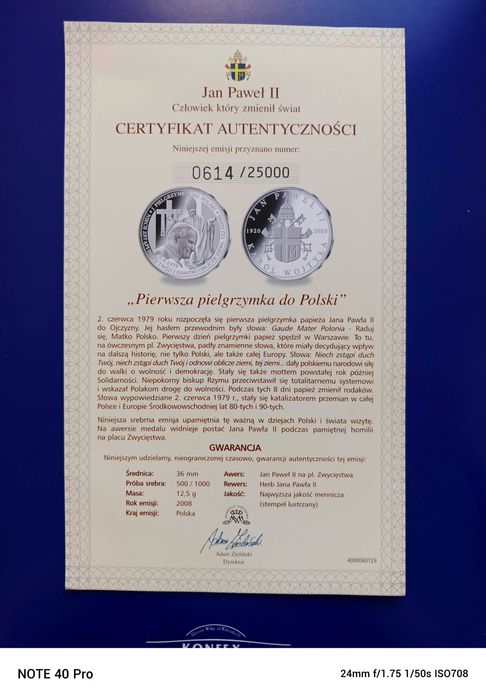 Numizmat Jan Paweł II Człowiek który zmienił świat