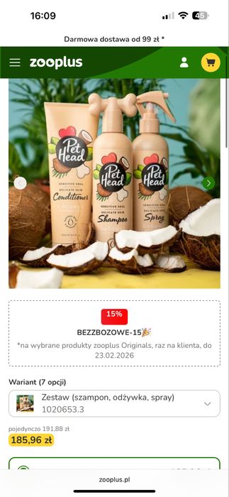 Pet head zestaw dla psa, szampon odzywka spray