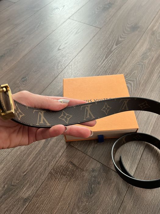 Skórzany pasek Louis Vuitton LV Initiales Leather reversable 32 80cm