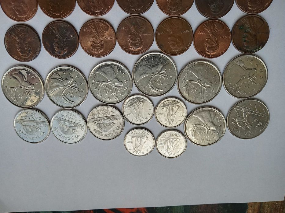 Монети світу Канада США Європа 65шт без повторів