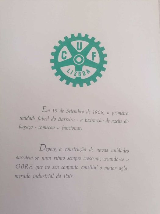 Livro ""50 anos da CUF no Barreiro"