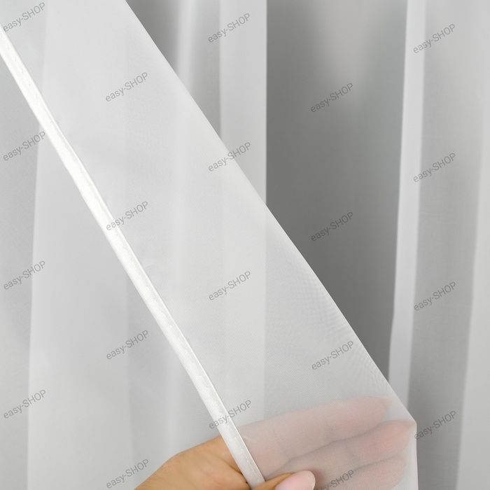Biała firana 175x400 wzór łuk z gipiurą