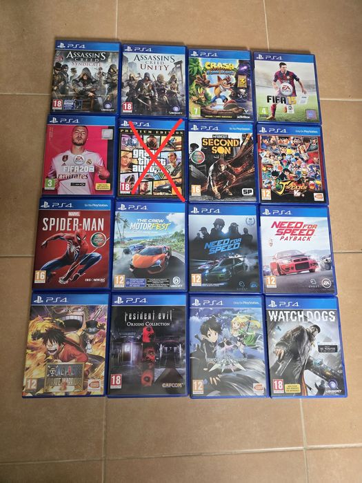Jogos playstation 4 / ps4 : Fifa Rocket league Gta v Sonic Tmnt Spyro Assassin's creed Crash bandicoot Need for speed Spider man