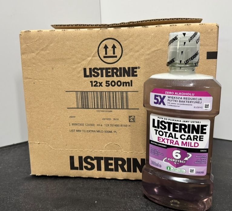 12 x Listerine Total Care Extra Mild o pojemności 500 ml (karton)