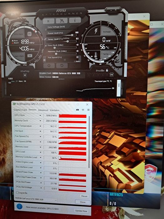 Видеокарта КАКНОВАЯ MSI GTX 1060 3GB гарантия пломба другие карты