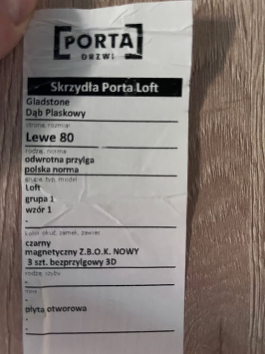 Drzwi Porta Loft nowe
