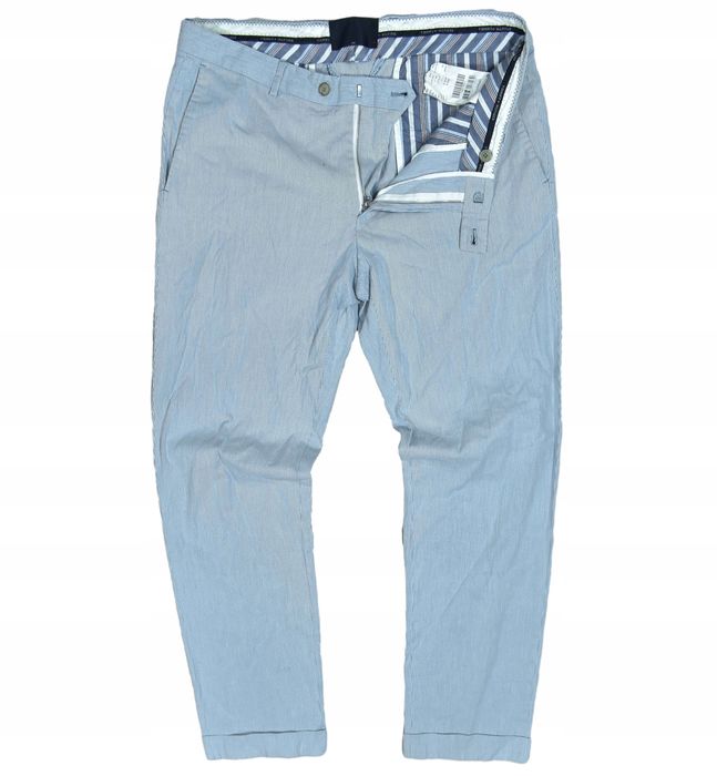 Tommy Hilfiger Jasnoniebieskie Spodnie Męskie W Paski 50