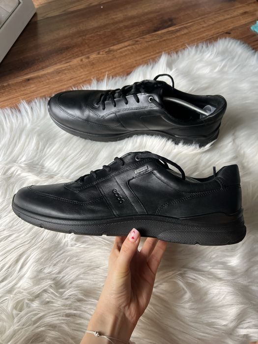 Ecco skórzane buty czarne goretex 49