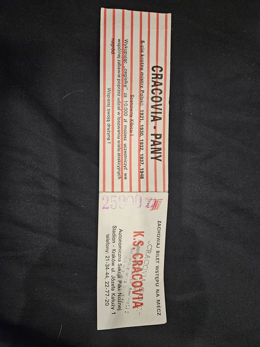 Bilet Cracovia Kraków 1990 - 1993