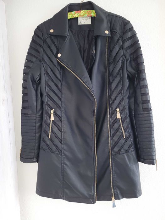 płaszcz z eko skóry