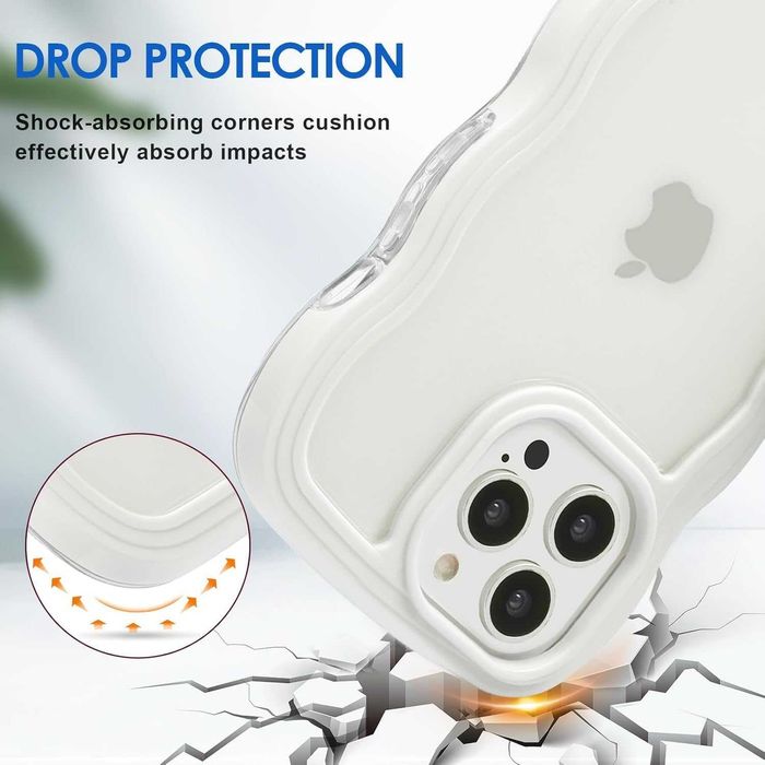 dla iPhone 15 Pro Case Przezroczysty Ładny Fala Kręcona