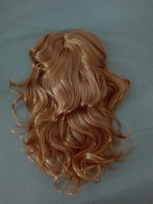 Peruca curta loira ondulada lace-front 100% poliéster