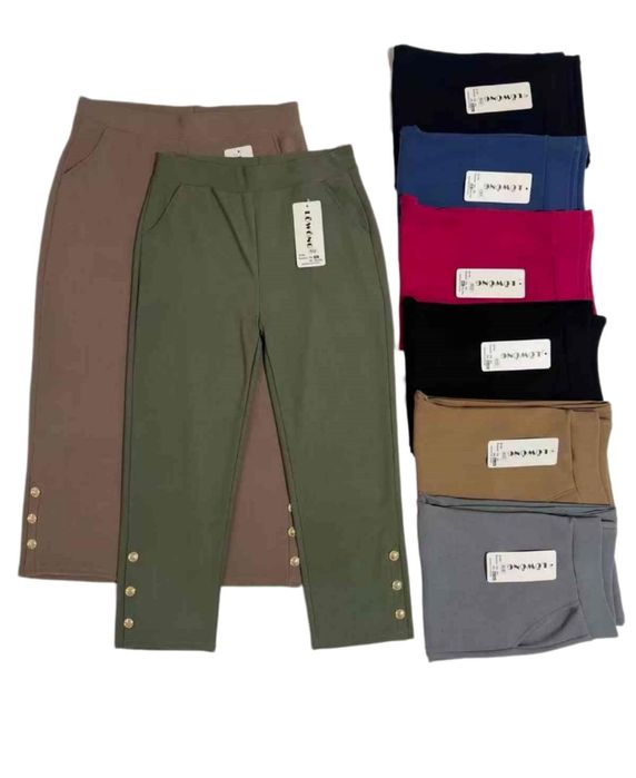 Spodnie plus size guziczki rybaczki 2XL 3XL 4Xl 5/6Xl wysoki stan