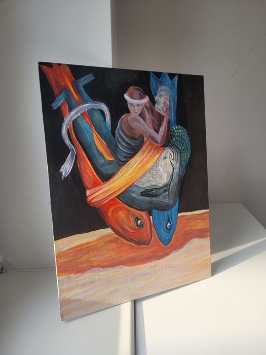 Symboliczny obraz – balans między siłą a spokojem, 30×40 cm"